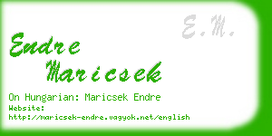 endre maricsek business card